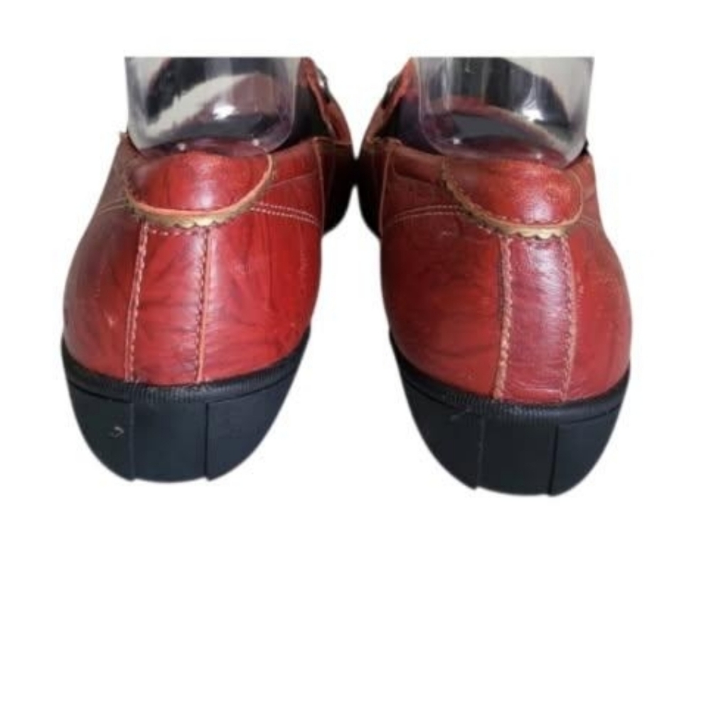 TAOS Leather Red Black Mary Jane Slip On Walk Skirt Casual Loafer Shoe Women 7 - Picture 7 of 13